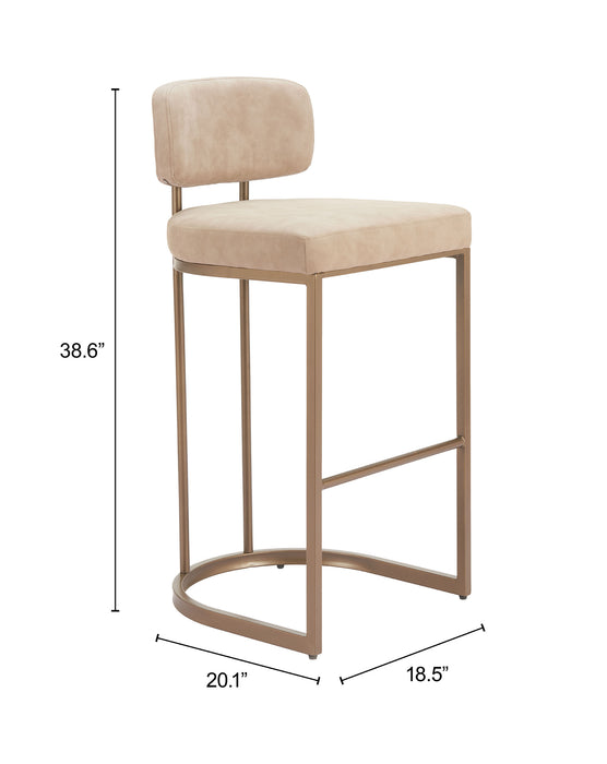 Velar Barstool (Set of 2) Beige