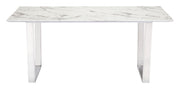 Atlas Dining Table White & Silver