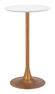 Auray Bar Table White & Gold