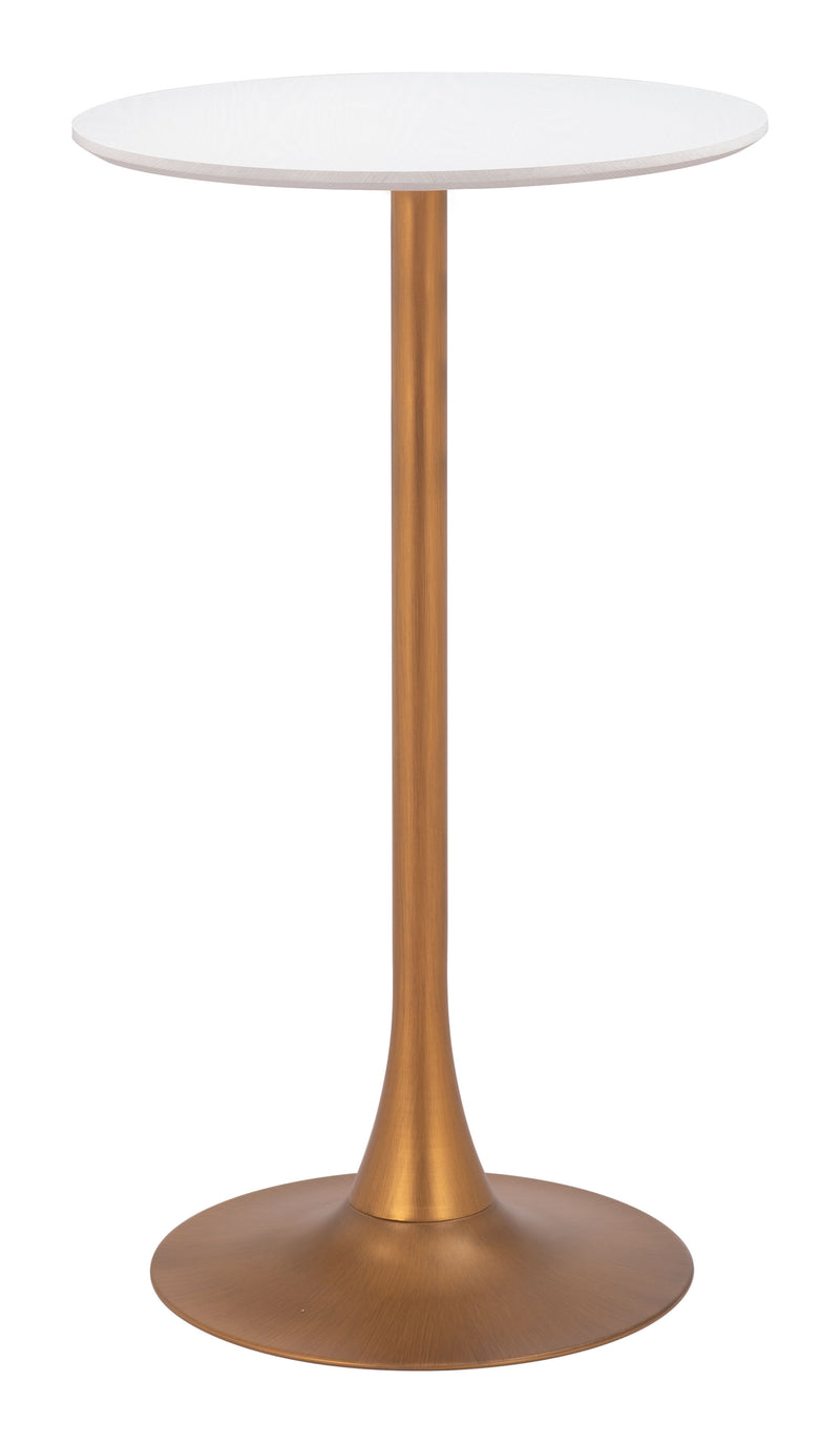 Auray Bar Table White & Gold