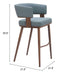Poise Barstool Azure Gray & Walnut