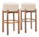 Nade Barstool (Set of 2) Beige & Walnut