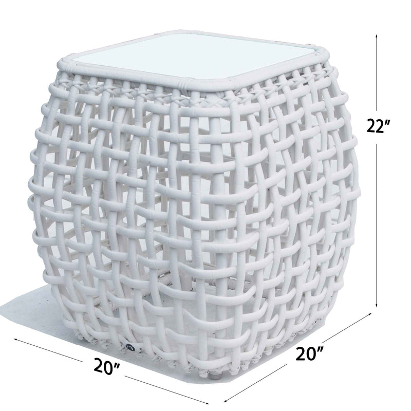 Dynasty Side Table with Glass