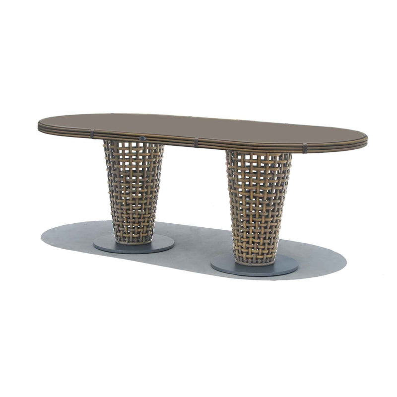 Dynasty Oval Dining Table with Glass