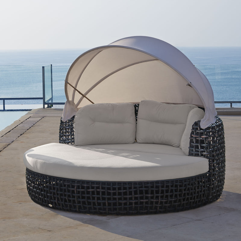 Dynasty Daybed with Canopy and Sunbrella Cushions