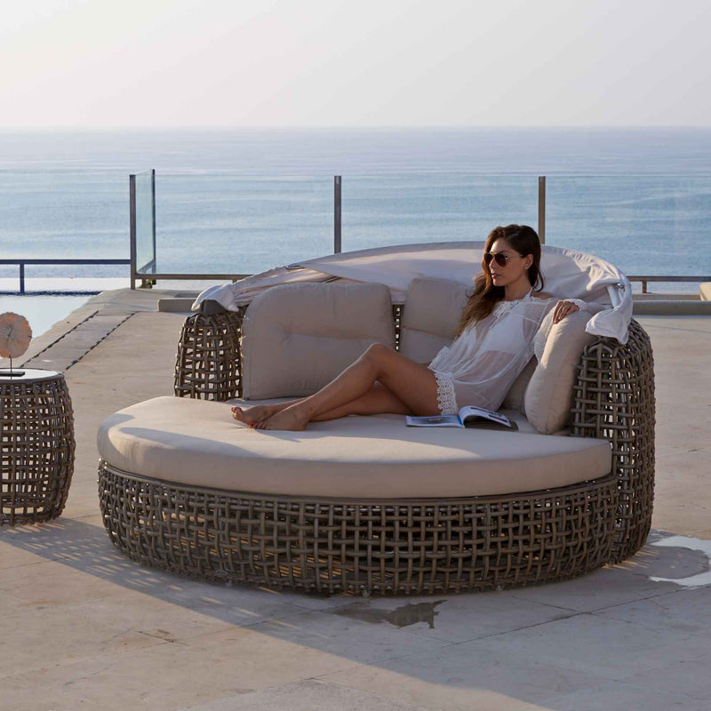 Dynasty Daybed with Canopy and Sunbrella Cushions