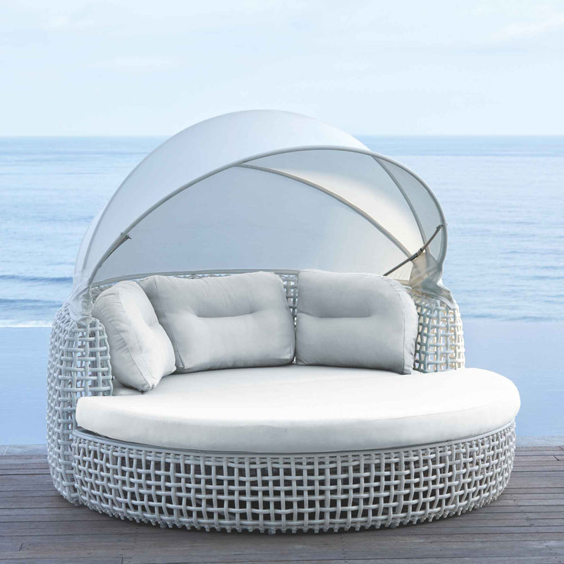 Dynasty Daybed with Canopy and Sunbrella Cushions