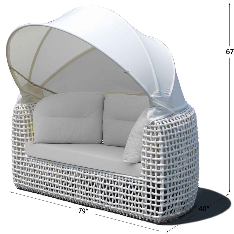 Dynasty Daybed with Canopy and Sunbrella Cushions