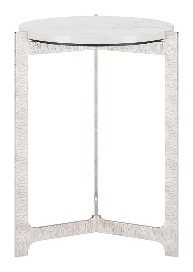 Barmas Side Table White & Silver