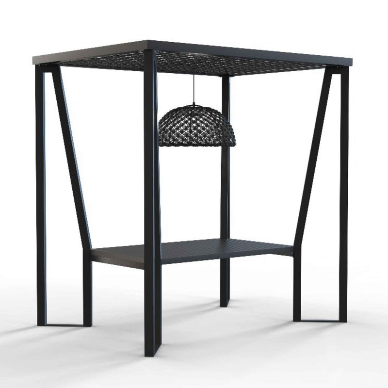 Horizon 8FT Pergola with Lamp, Krabi Hanging Chairs & Aluminum Table