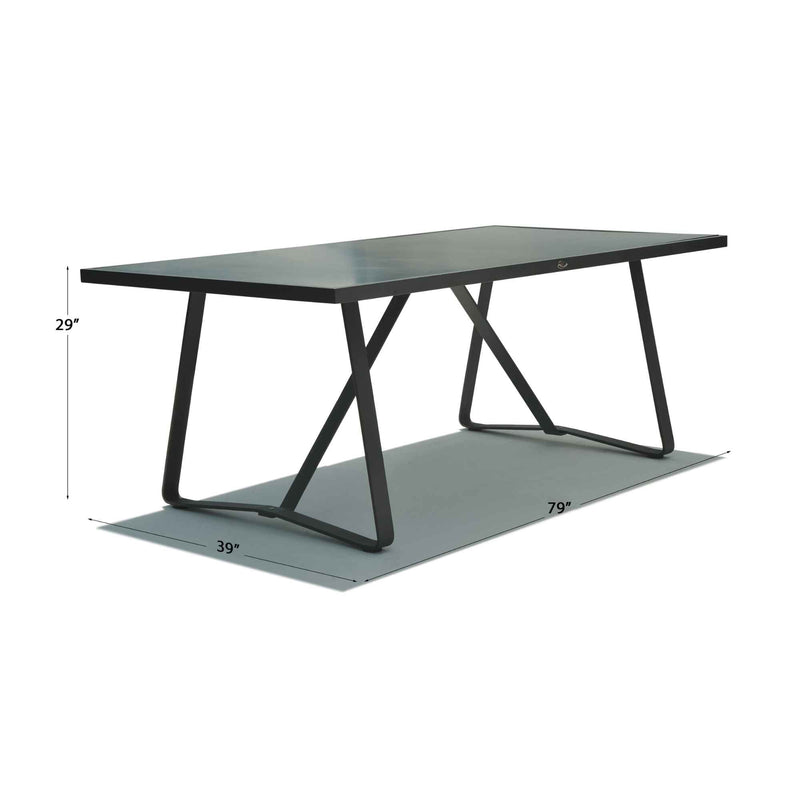 Horizon Rectangular Dining Table with Glass