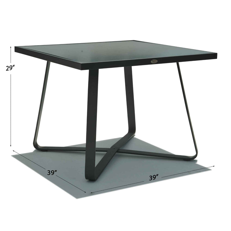 Horizon Square Dining Table with Glass