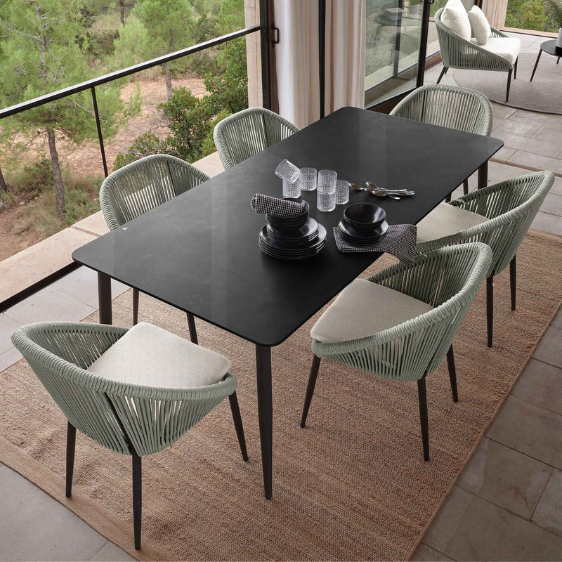Rodona Rectangular Dining Table with Glass