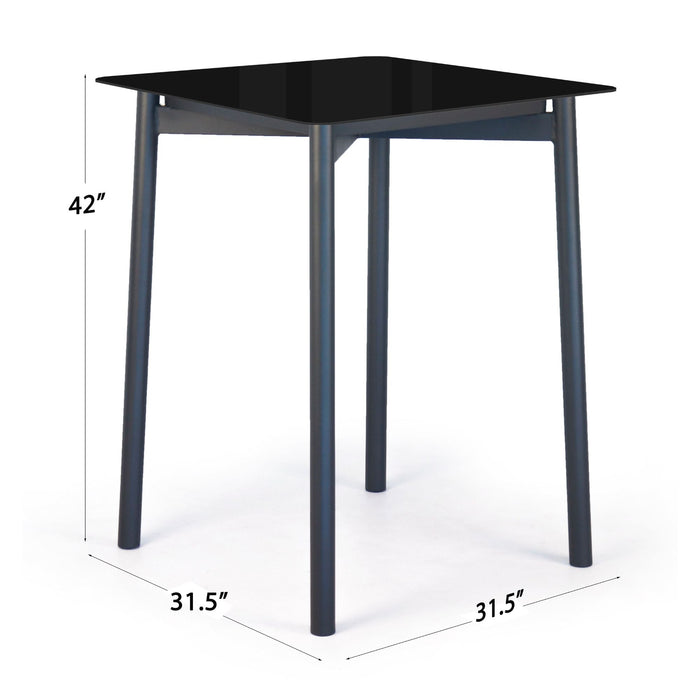 Rodona Square Pub Table with Glass