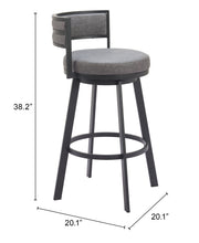 Gimsby Swivel Barstool Gray