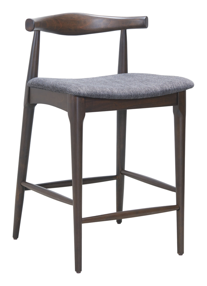 Tuzka Counter Stool (Set of 2) Gray & Espresso