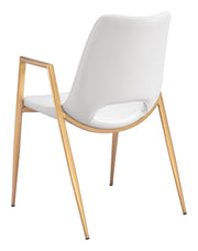 Desi Dining Chair (Set of 2) White & Gold