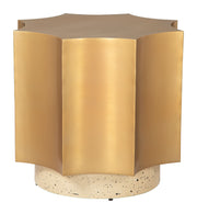 Osam Side Table Gold & Beige