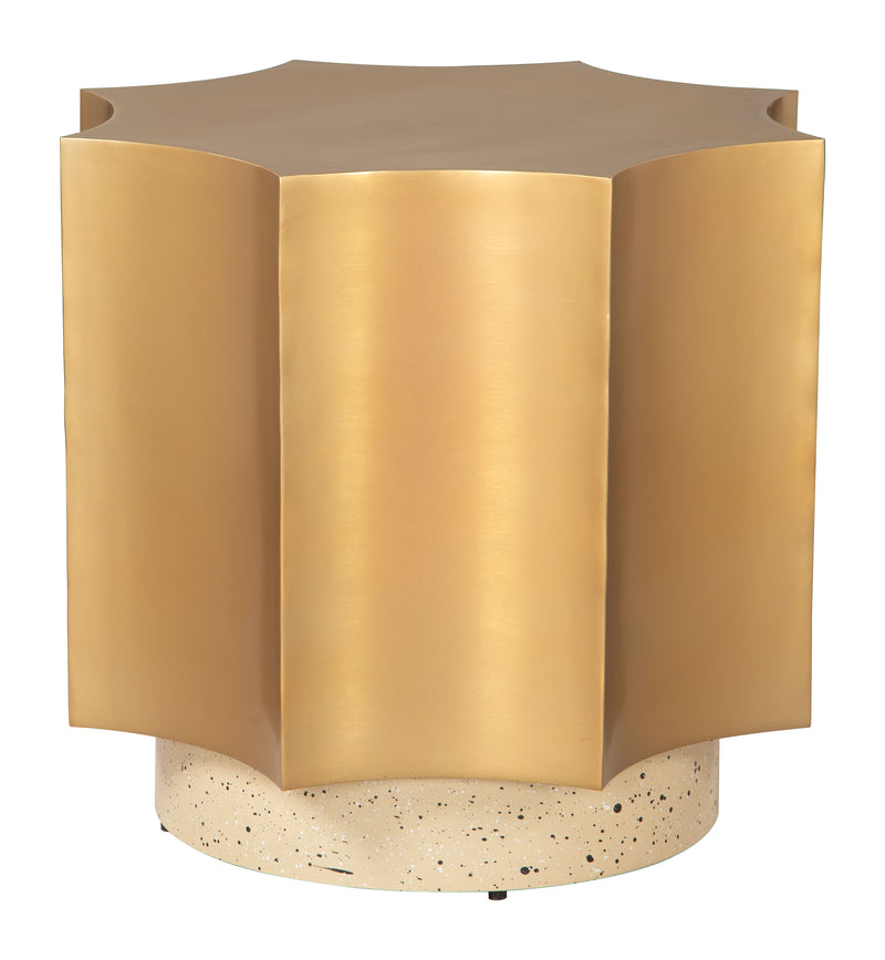 Osam Side Table Gold & Beige