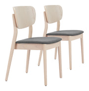 Kellua Dining Chair (Set of 2) Gray & Natural