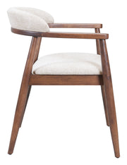 Goka Dining Chair Beige & Walnut