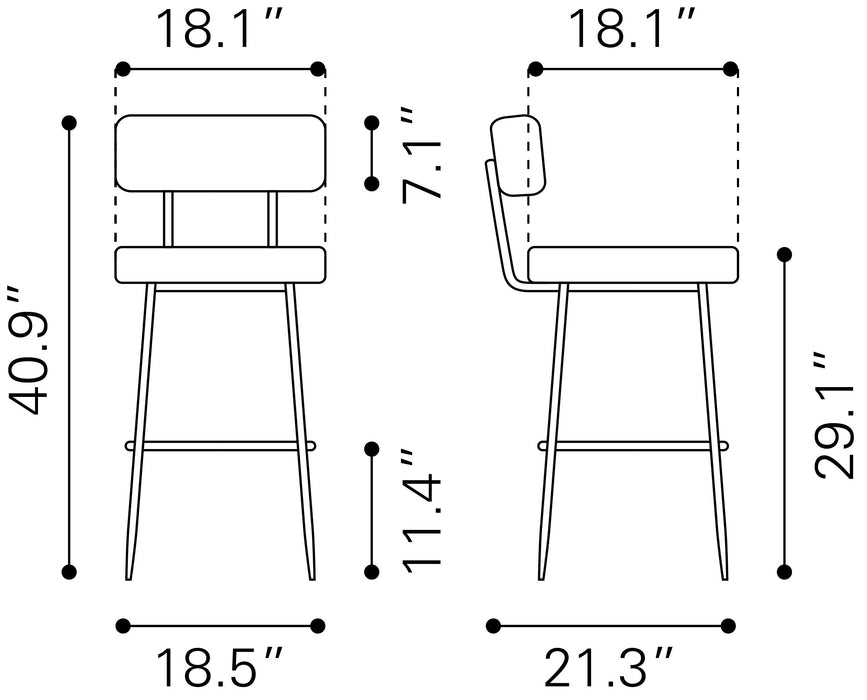 Blanca Barstool (Set of 2) Ivory