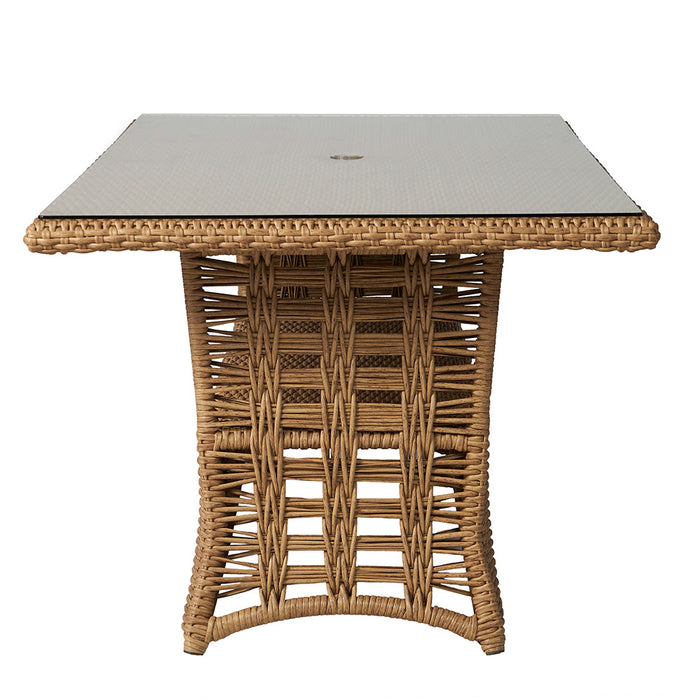 Magnolia 84" Rectangular Umbrella Dining Table in Sandcastle Finish