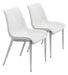 Magnus Dining Chair (Set of 2) White & Silver
