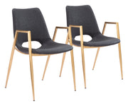 Desi Dining Chair (Set of 2) Black & Gold