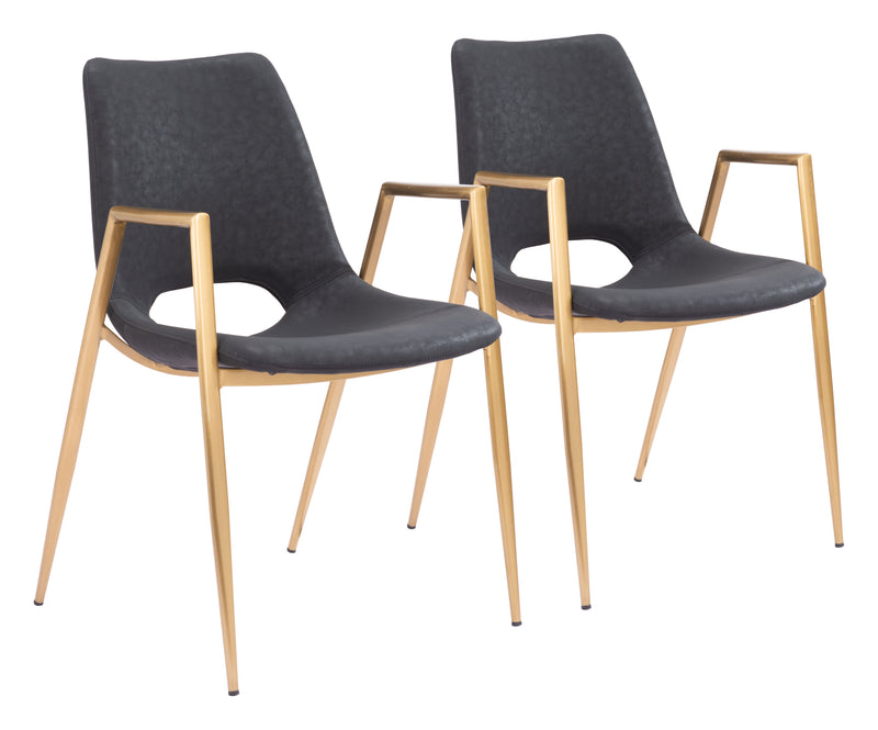 Desi Dining Chair (Set of 2) Black & Gold