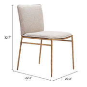 Nordvest Dining Chair Beige & Gold