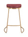Bree Counter Stool (Set of 2) Burgundy & Gold