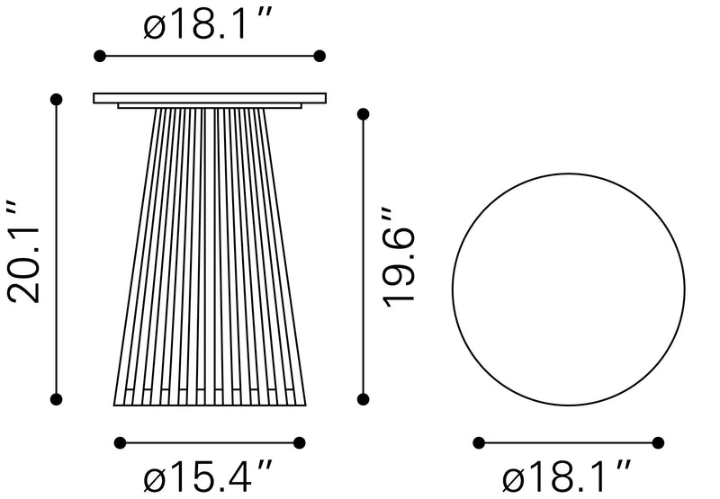 Mazara Side Table White & Whitewashed
