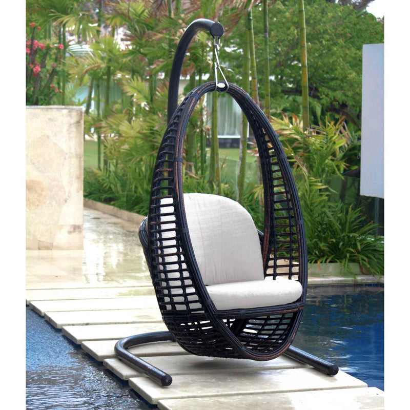 Heri Hanging Chair with Frame and Sunbrella Cushions