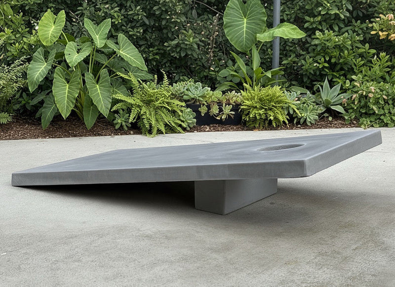 Concrete Cantilever Cornhole Board Floating