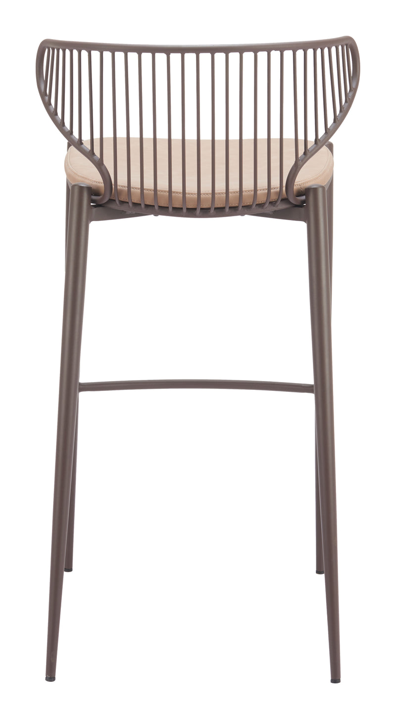 Silues Barstool (Set of 2) Taupe & Brown