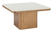 Cher Coffee Table White & Brass