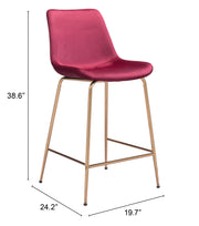 Tony Counter Stool Red & Gold