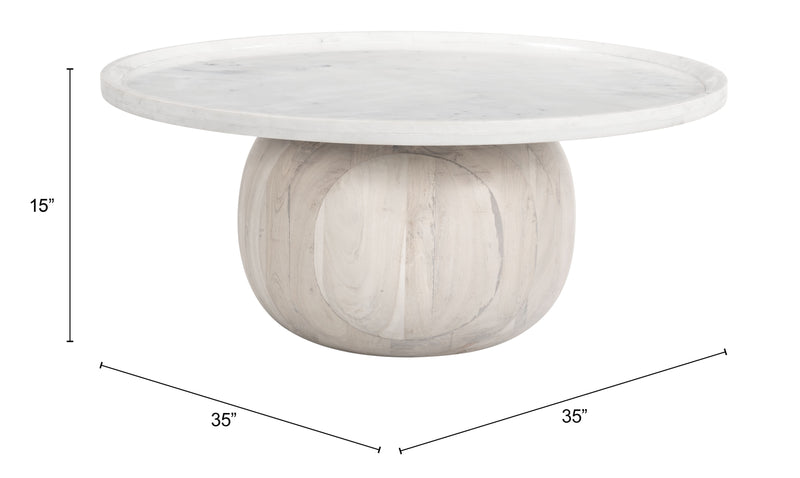 Savona Coffee Table White & Whitewashed