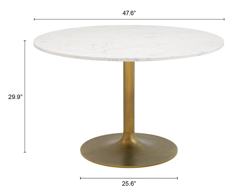 Ithaca Dining Table White & Gold