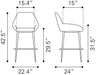 Vila Barstool (Set of 2) Gray