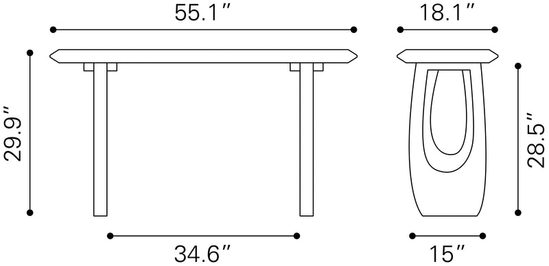 Arasan Console Table Black