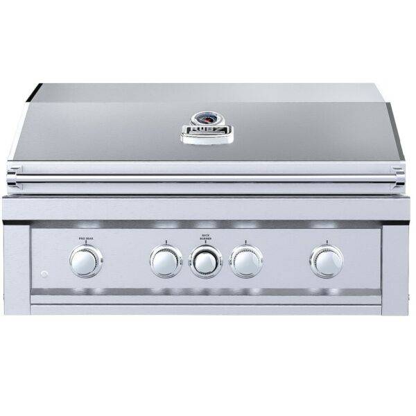 Ruby 36" 4 Burner Pro-Sear w/IR Burner & Rotisserie Motor, Rod Assembly w/LED Lights, High Heat Searing Grate