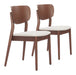 Kellua Dining Chair (Set of 2) Beige & Walnut