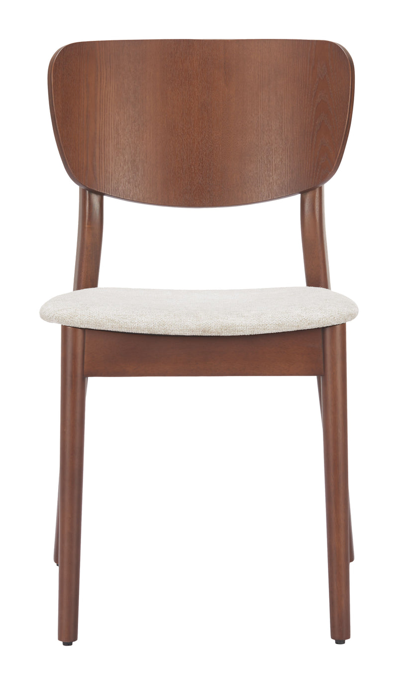 Kellua Dining Chair (Set of 2) Beige & Walnut