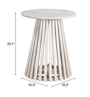 Mazara Side Table White & Whitewashed