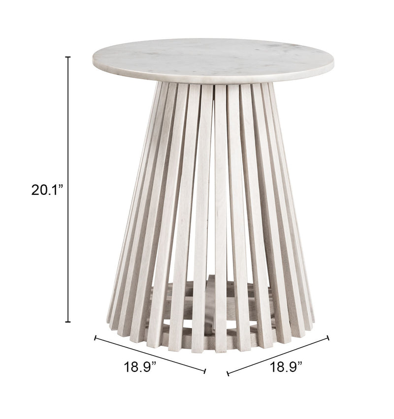 Mazara Side Table White & Whitewashed