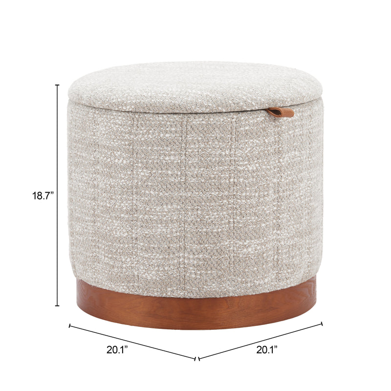 Fije Storage Ottoman Gray
