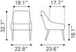 Maxine Dining Chair Navy Blue & Gold
