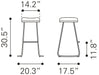Bree Barstool (Set of 2) Burgundy & Gold